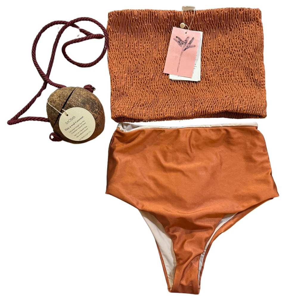 NWT | Baobab Collection | Galo Bikini Swim Set + Real Coconut Shell | Size:S